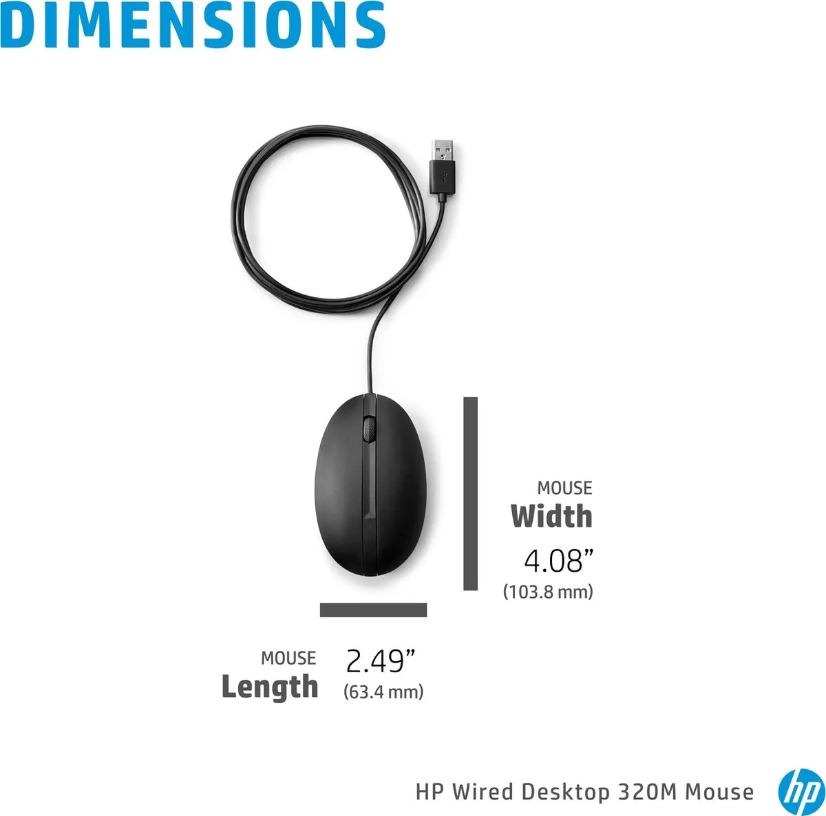 HP 320M Bedrade Muis - Zwart