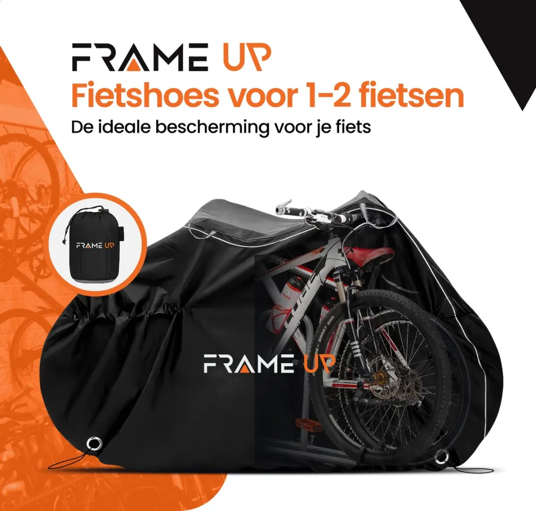 Fietshoes Fietsendrager voor 1 of 2 fietsen - Auto/Caravan/Dissel - 100% Waterdicht - 420D - Fietszeil - Fietsbeschermhoes - Universeel - Fietshoes Elektrische fiets - Anti-diefstal - Fietsbeschermhoes - Incl. Opbergzak