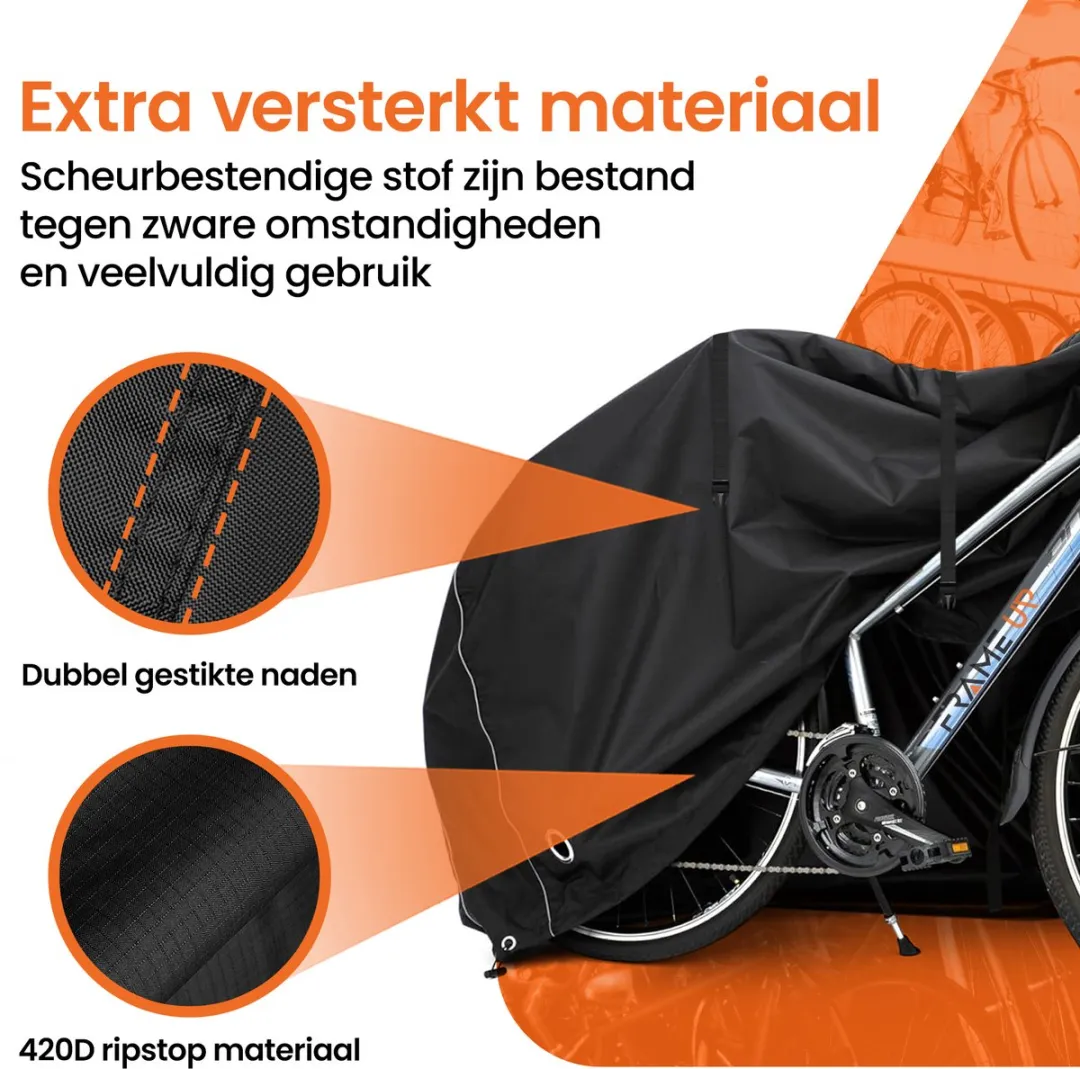 Fietshoes Fietsendrager voor 1 of 2 fietsen - Auto/Caravan/Dissel - 100% Waterdicht - 420D - Fietszeil - Fietsbeschermhoes - Universeel - Fietshoes Elektrische fiets - Anti-diefstal - Fietsbeschermhoes - Incl. Opbergzak