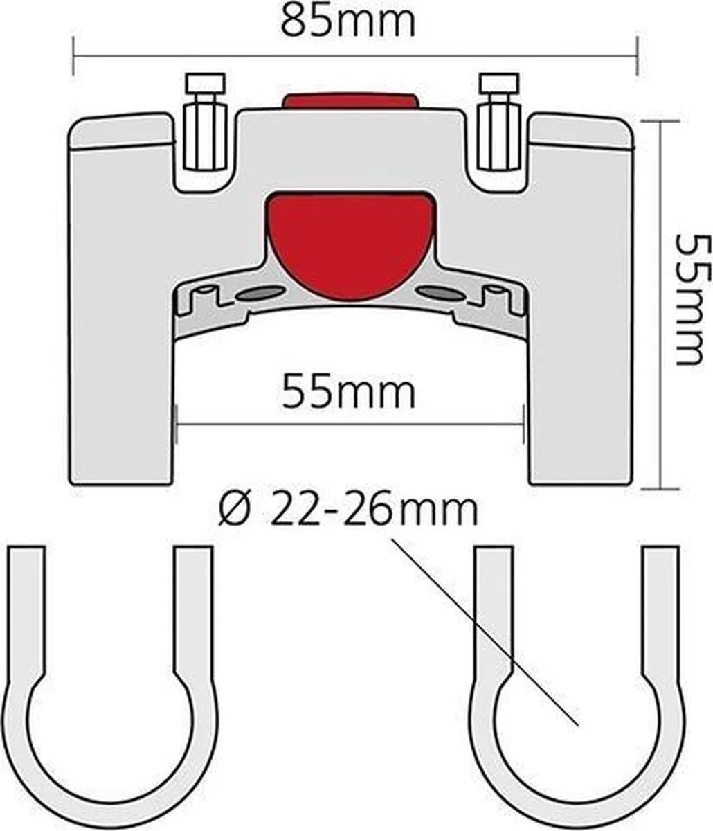 ABUS Klickfix Stuuradapter - Zwart