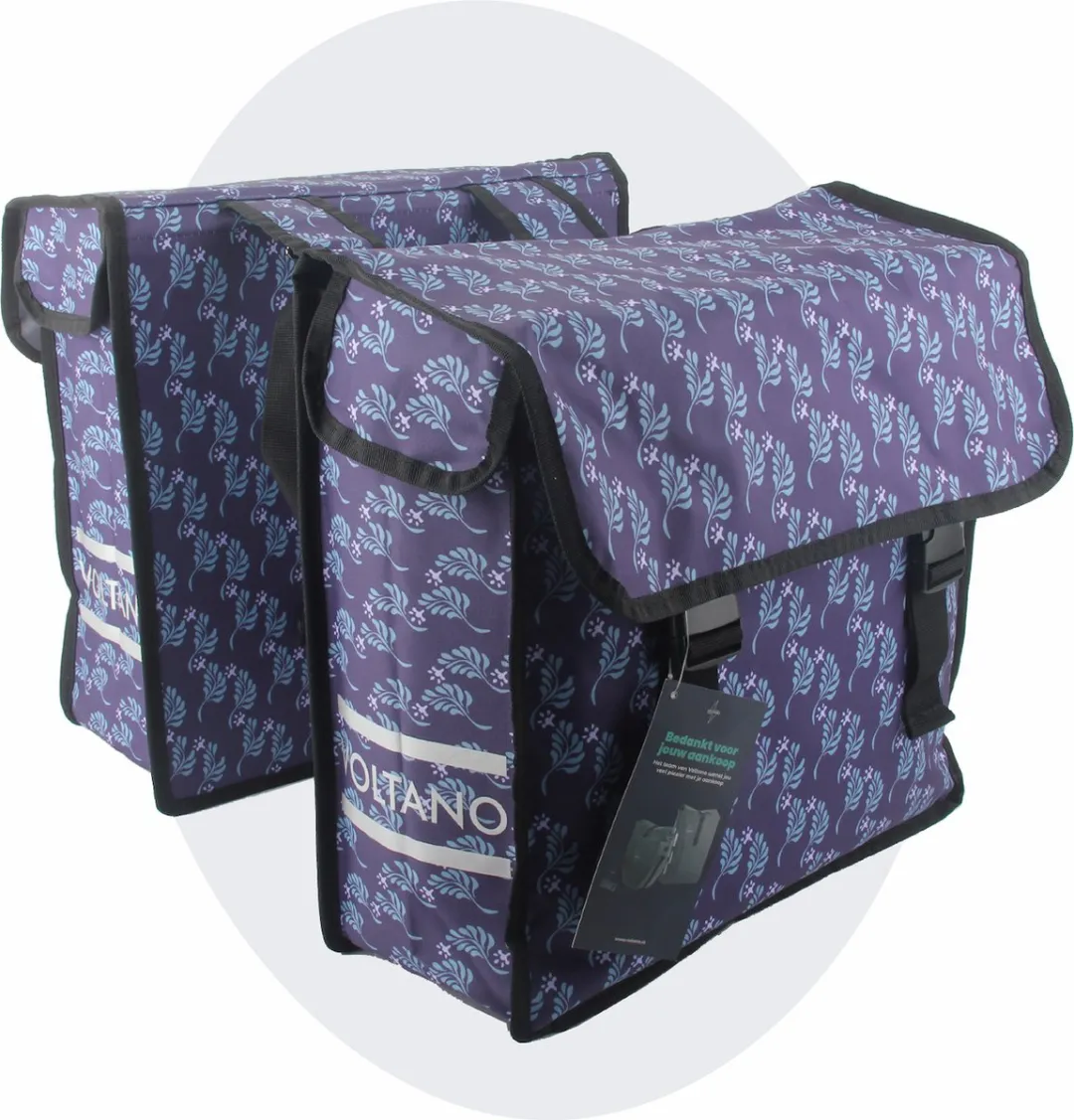 Voltano Dubbele Fietstas Purple Passion 38L