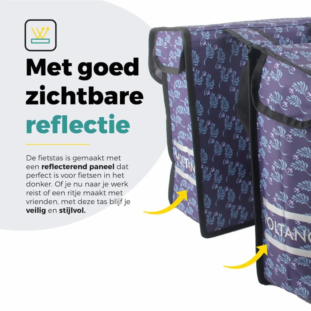 Voltano Dubbele Fietstas Purple Passion 38L - Waterdicht