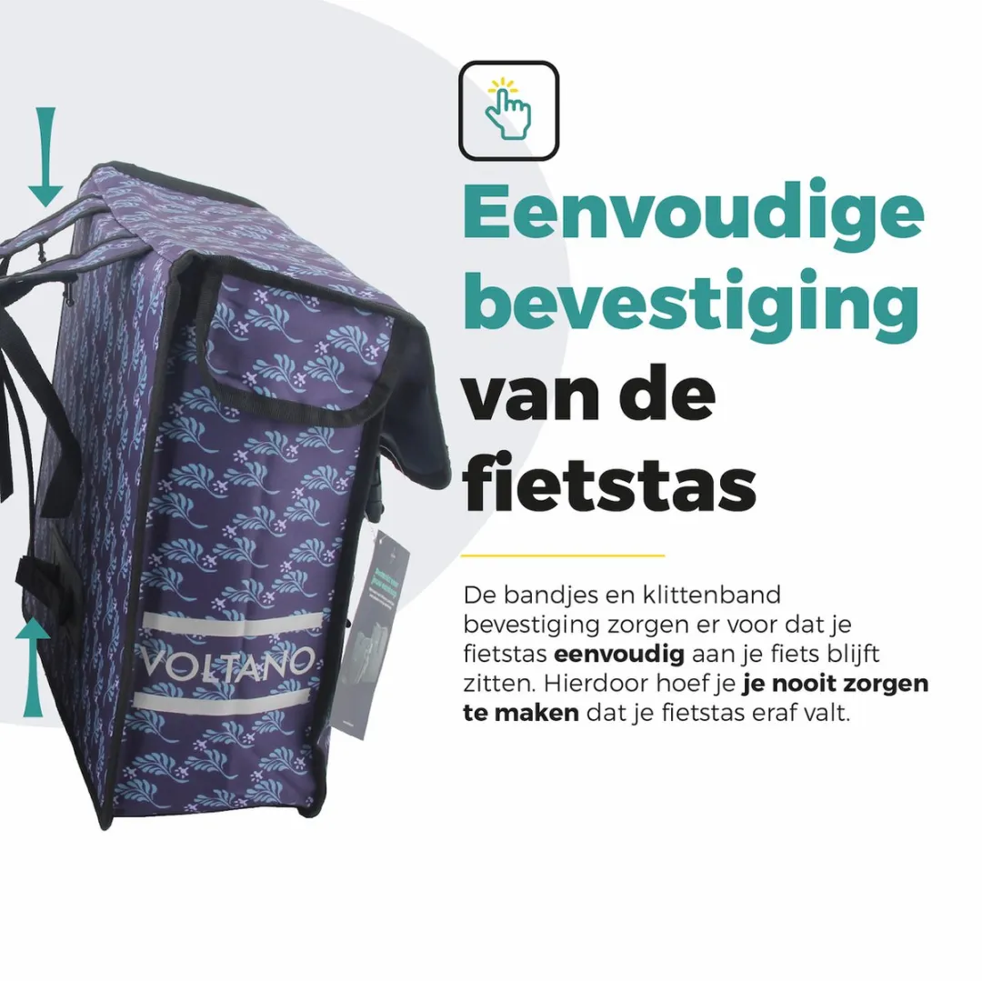Voltano Dubbele Fietstas Purple Passion 38L - Waterdicht - afbeelding 6 van 6