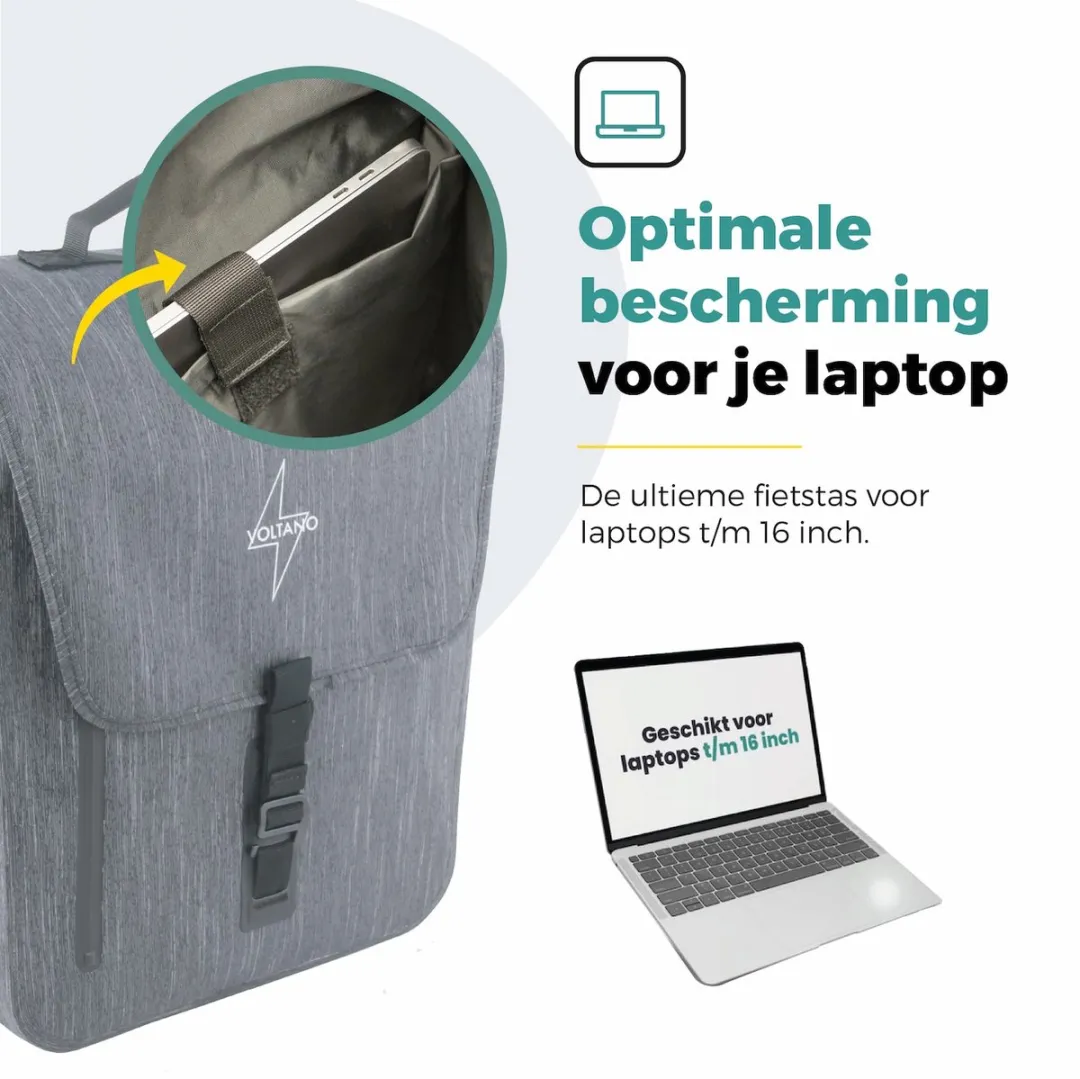 Voltano Equal E-bike Enkele Fietstas 25L - Donkergrijs