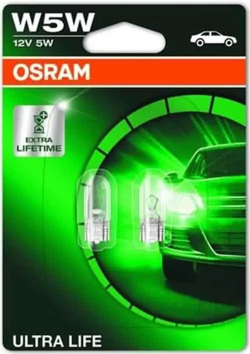 Osram Ultra Life Halogeenlamp T10 12V/5W - 2 Stuks