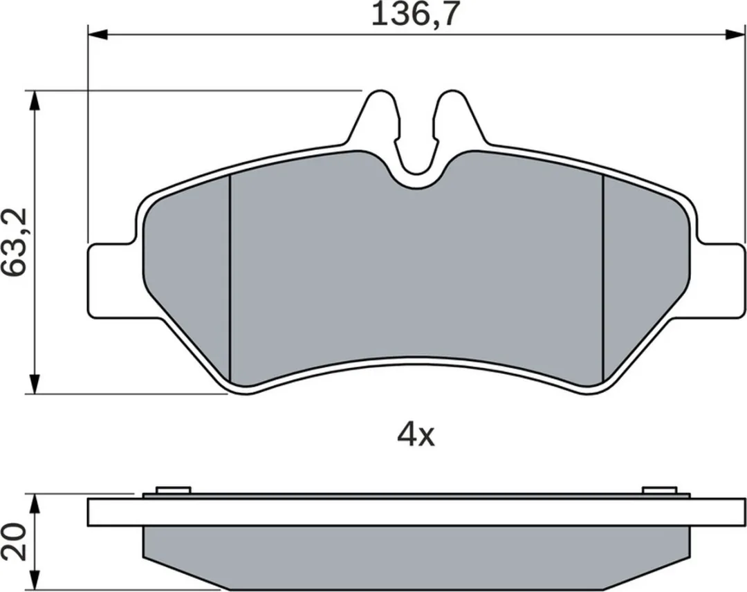 Bosch BP1033 Remblokken - 4 Stuks