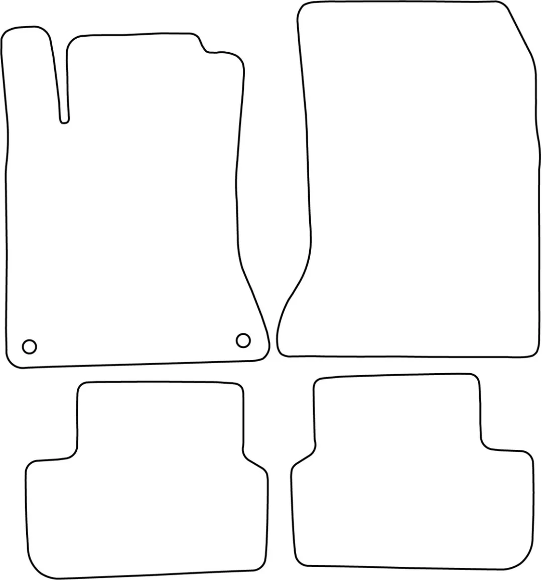 Mercedes A-klasse W176 Velours Vloermatten - 4 Stuks - Zwart