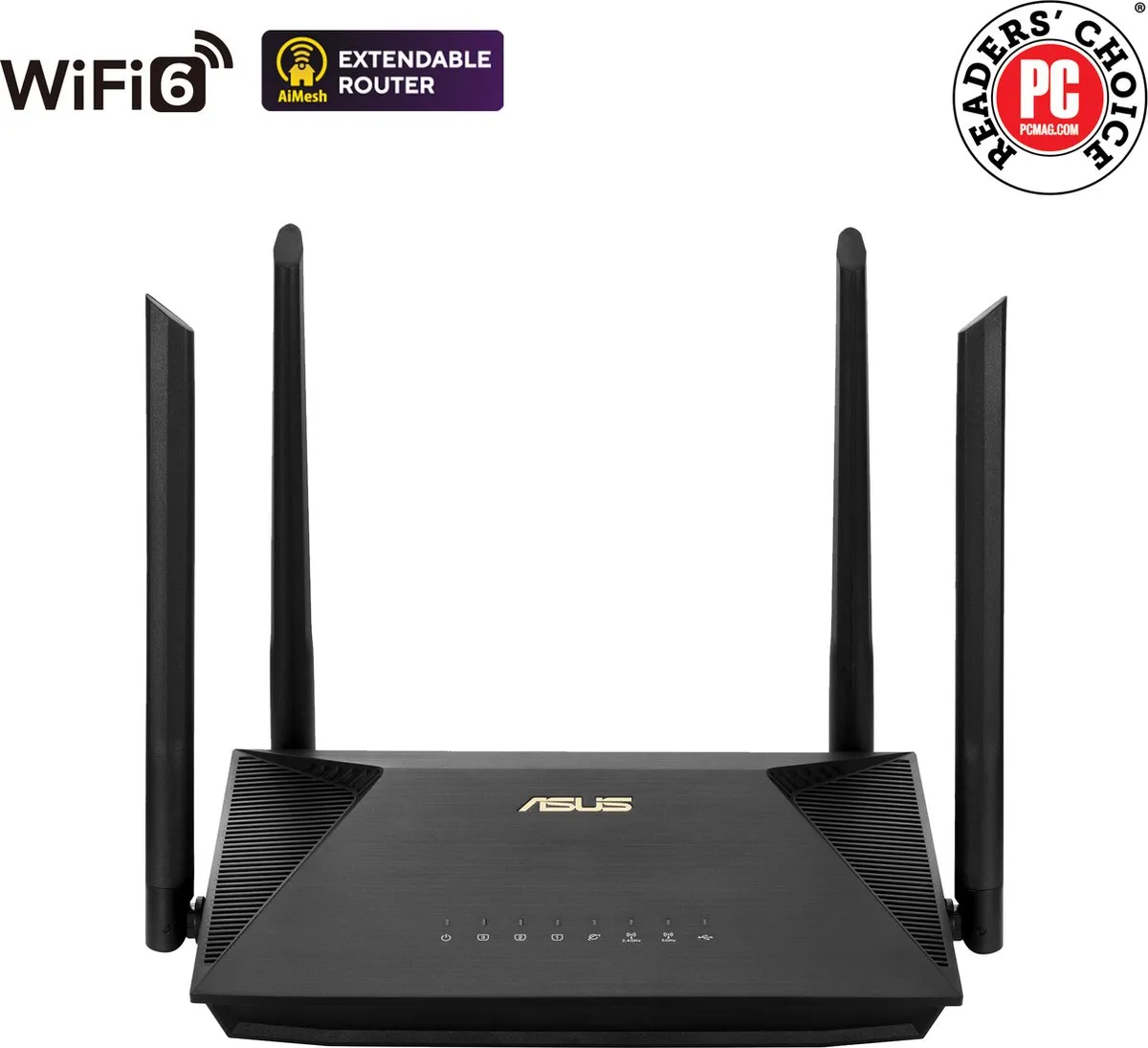 ASUS RT-AX53U WiFi 6 Router - AX1800 - Zwart