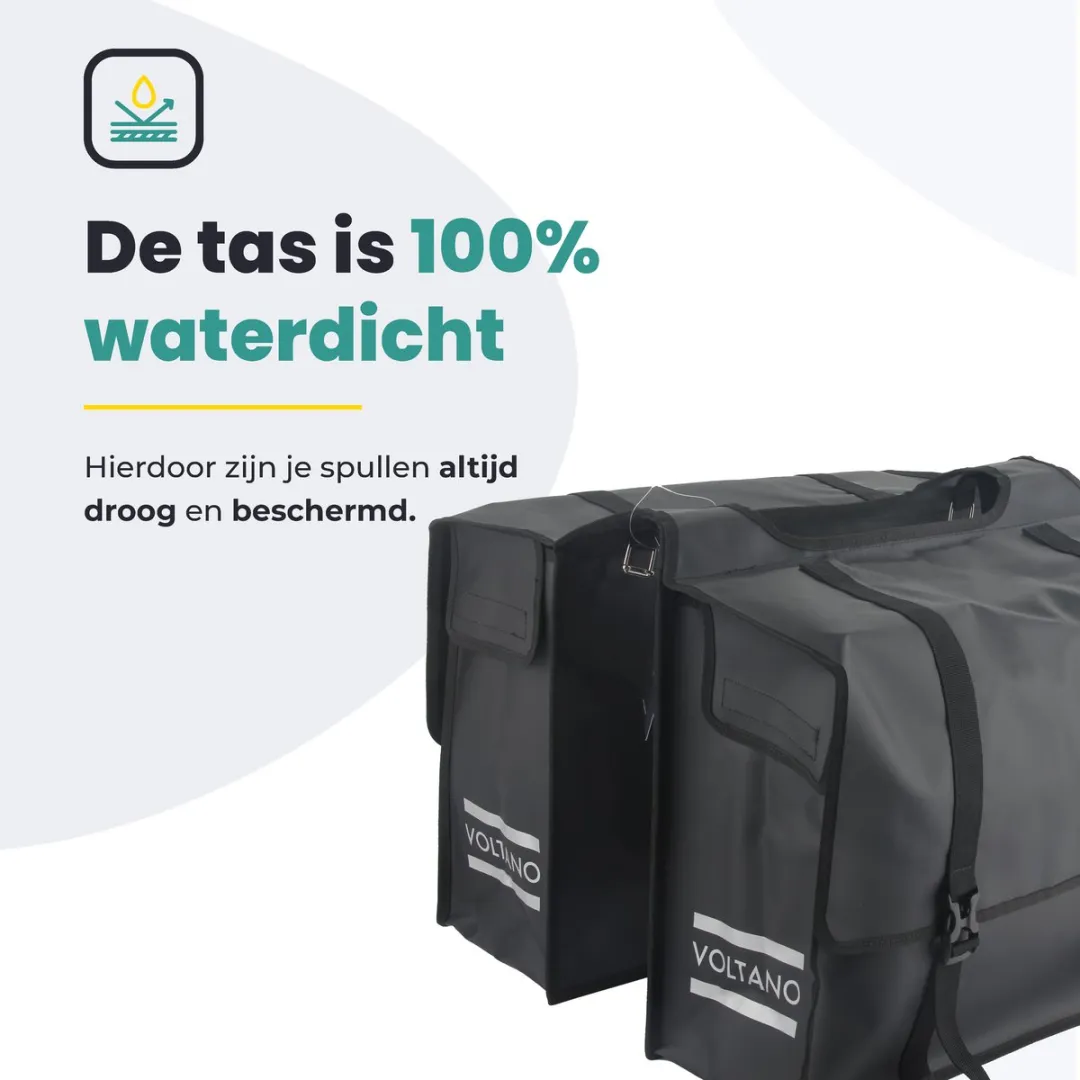 Voltano Dubbele Fietstas XL 48L - Zwart