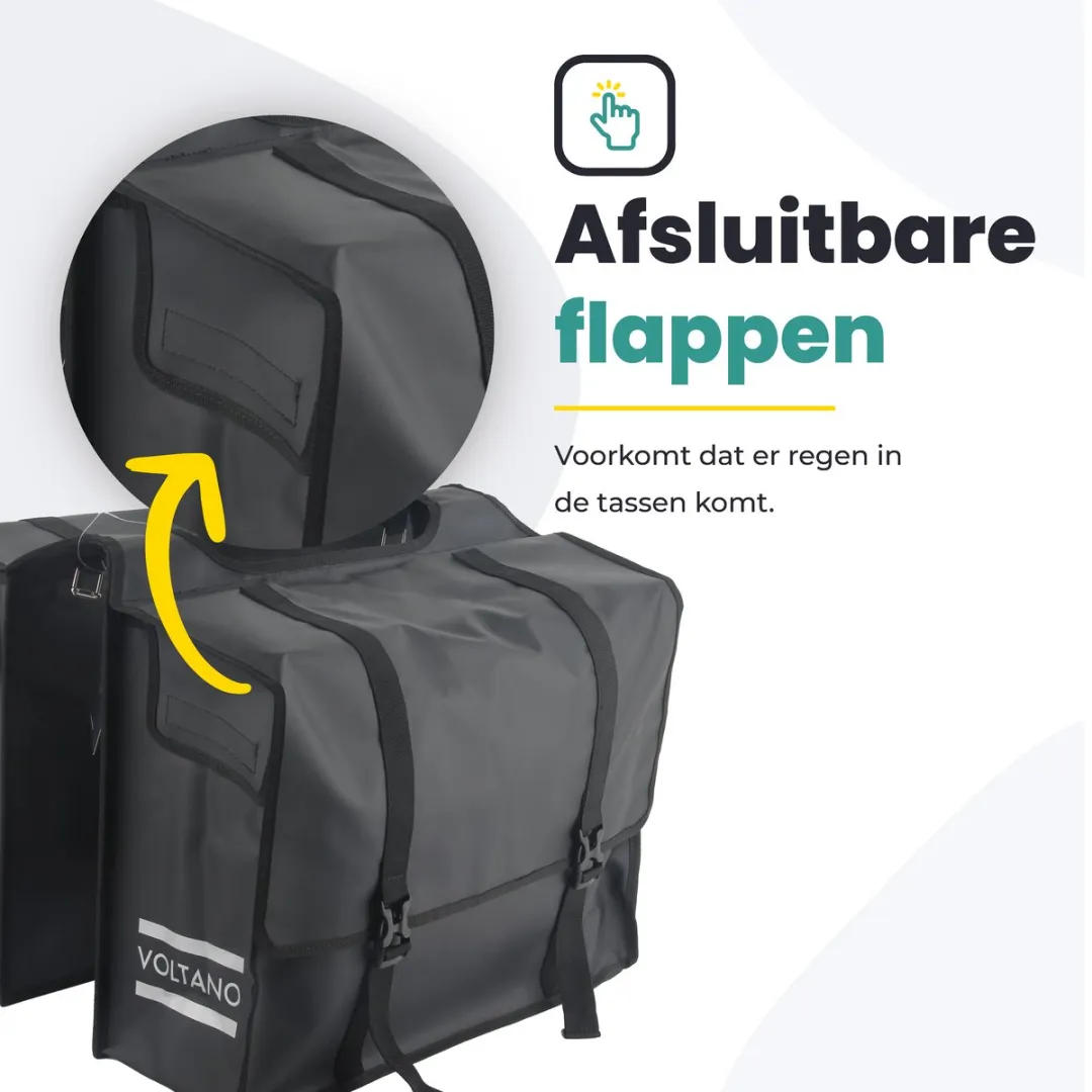 Voltano Dubbele Fietstas XL 48L - Zwart