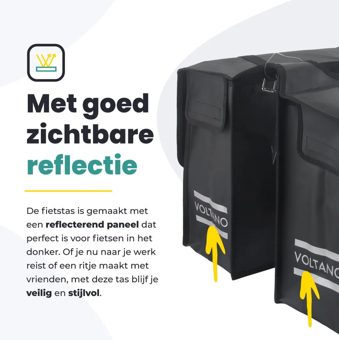 Voltano Dubbele Fietstas XL 48L - Zwart