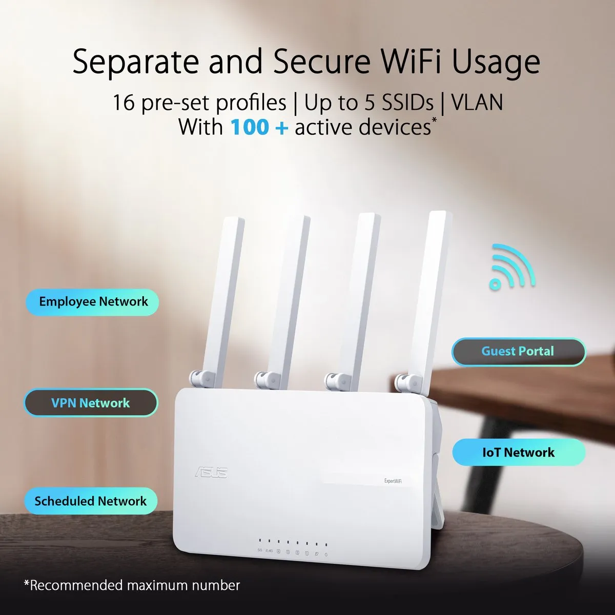 ASUS ExpertWiFi EBR63 AX3000 Accesspoint/Router - 4x Ethernet - Wit