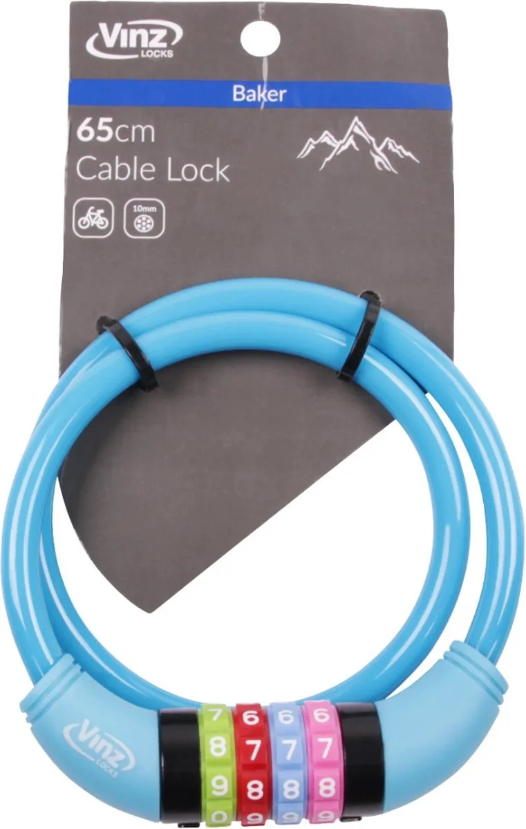 VINZ Baker Fietsslot Kind - Blauw