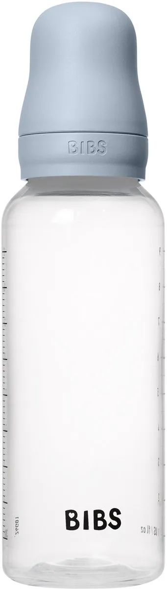 BIBS Fles Medium Flow 270ml - Latex - Babyblauw