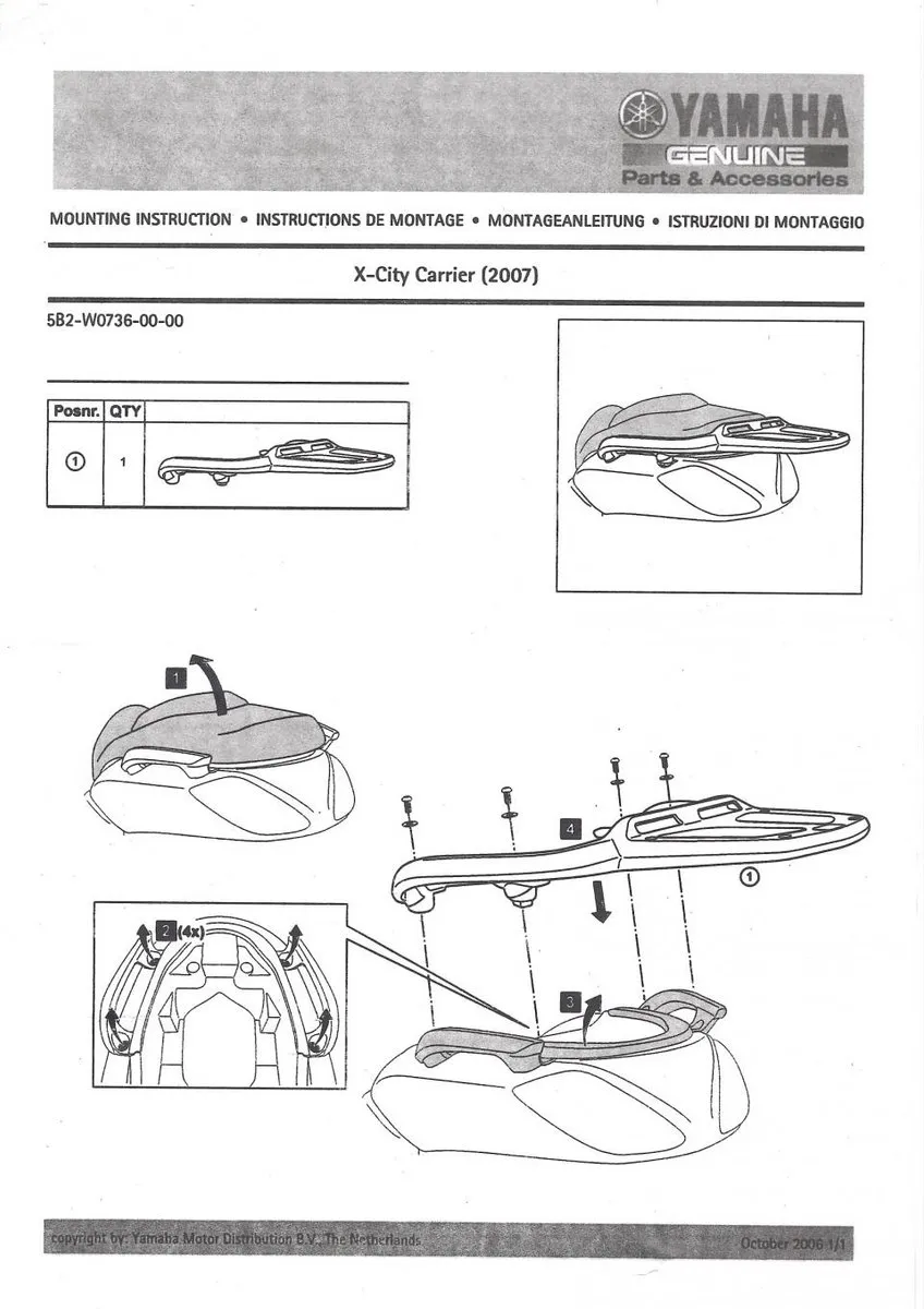Yamaha 125 X-City Porte Bagage