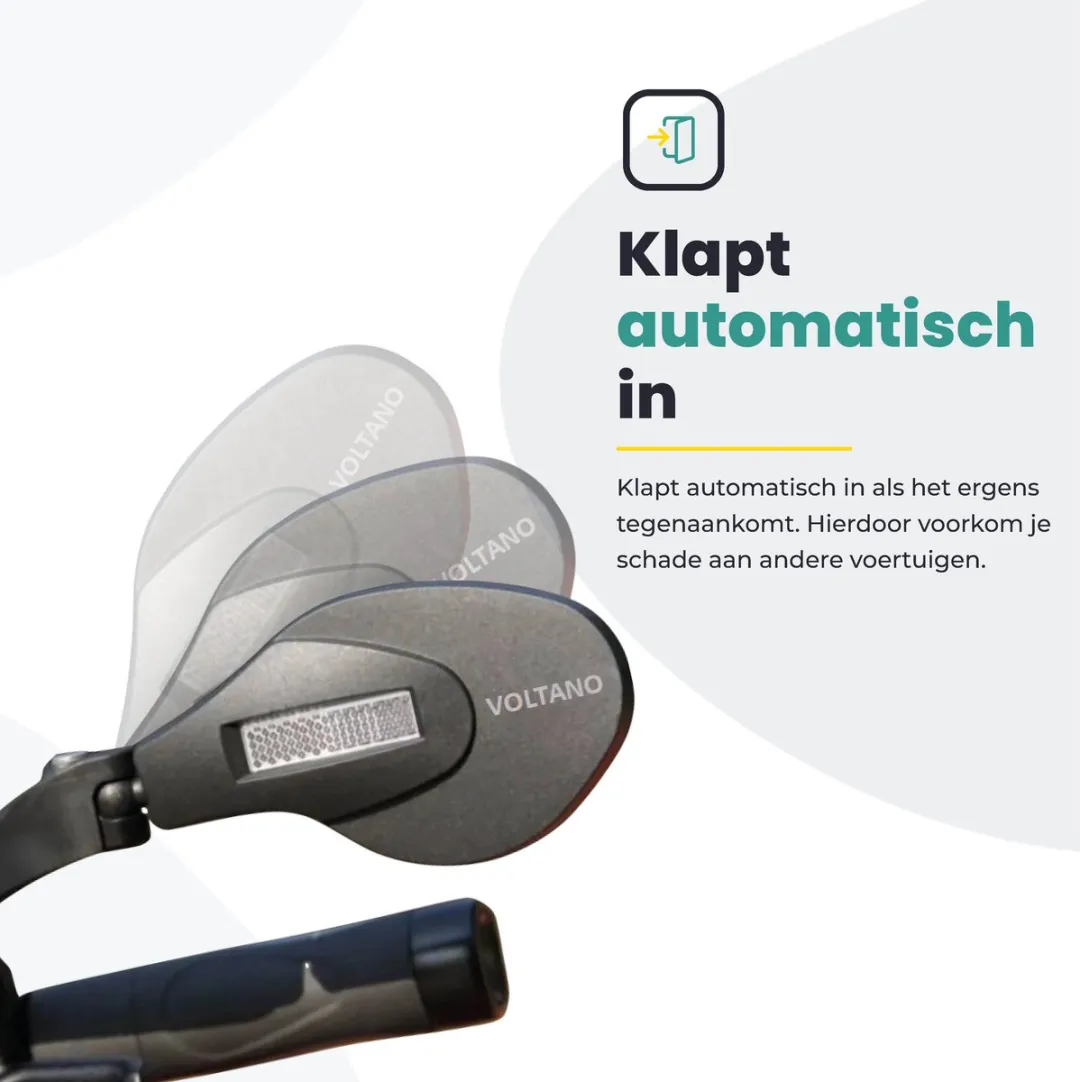 Voltano Fietsspiegel Links Draaibaar 9cm - Zwart