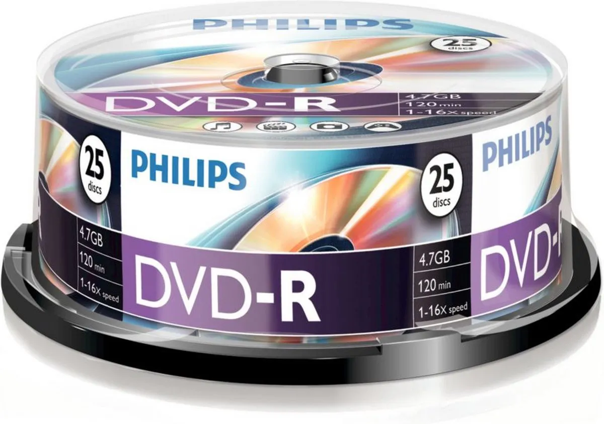 Philips DM4S6B25F DVD-R 4,7GB - 25 Stuks