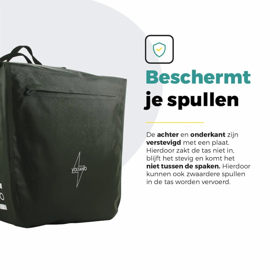Voltano Dubbele Fietstas Rolltop 48L - Intense Green