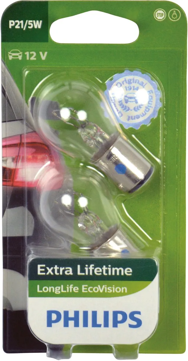 Philips P21/5W Longlife Binnenverlichting 12V - 2 Stuks