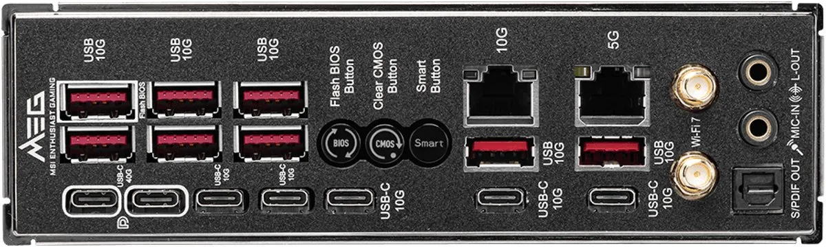 MSI MEG X870E GODLIKE Moederbord - AM5 - 5x M.2 - 3x PCIe x16