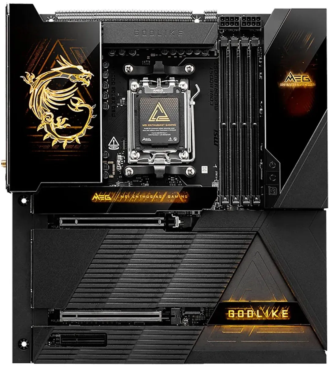 MSI MEG X870E GODLIKE Moederbord - AM5 - 5x M.2 - 3x PCIe x16