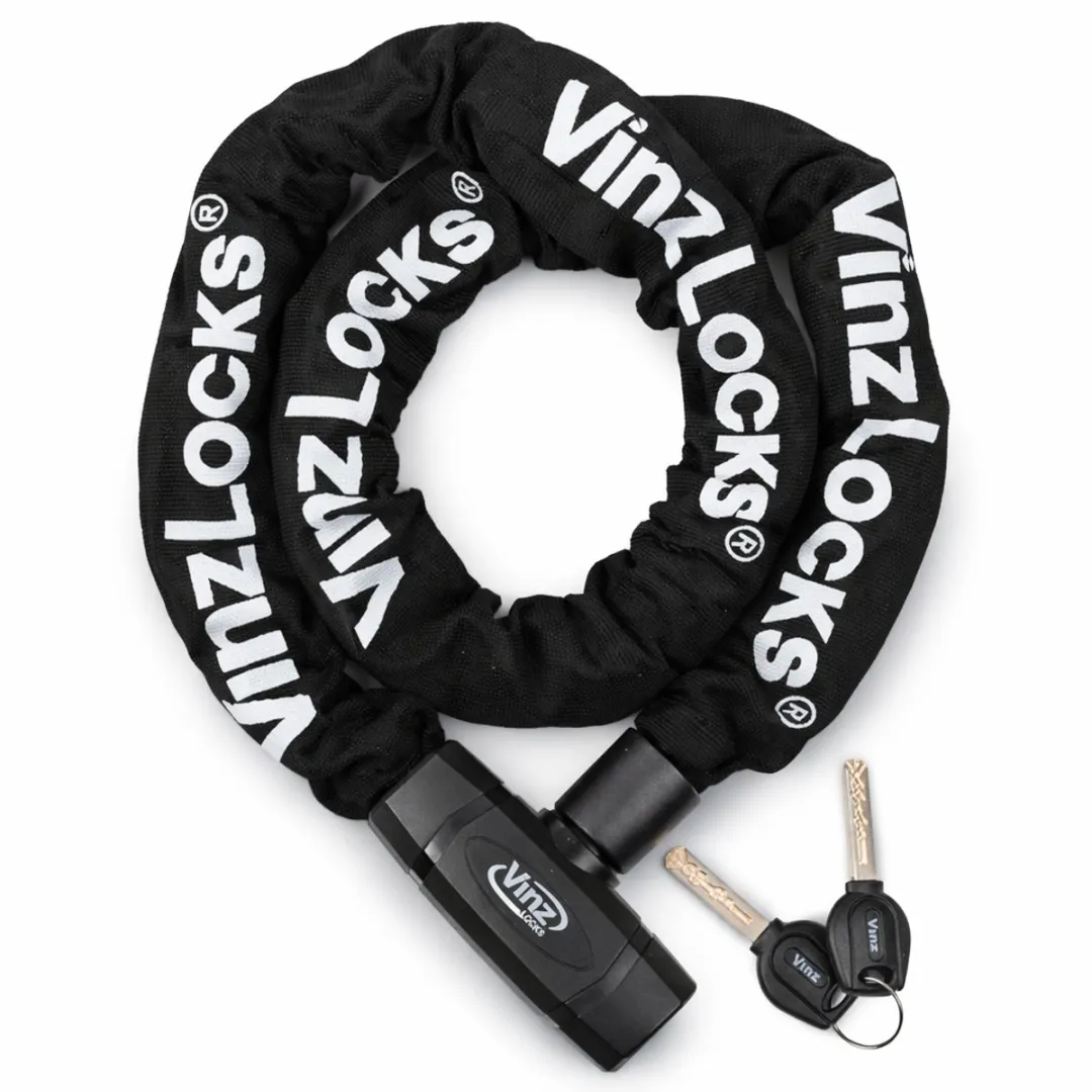 VINZ Olympus Lang Kettingslot 8mm 200cm - Zwart - afbeelding 6 van 6