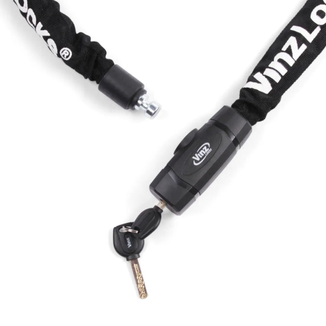 VINZ Olympus Lang Kettingslot 8mm 200cm - Zwart
