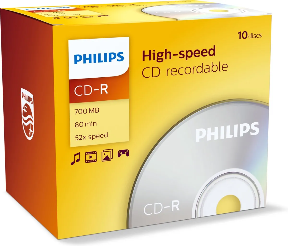 Philips CD-R 700MB 52x - 10 Stuks CR7D5NJ10/00