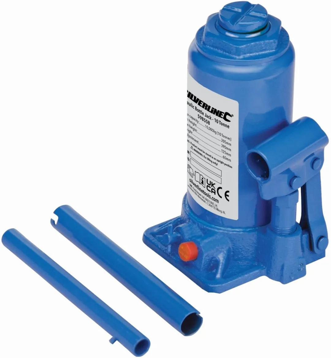 Silverline Hydraulische Potkrik 4 Ton - 195-380mm - Blauw