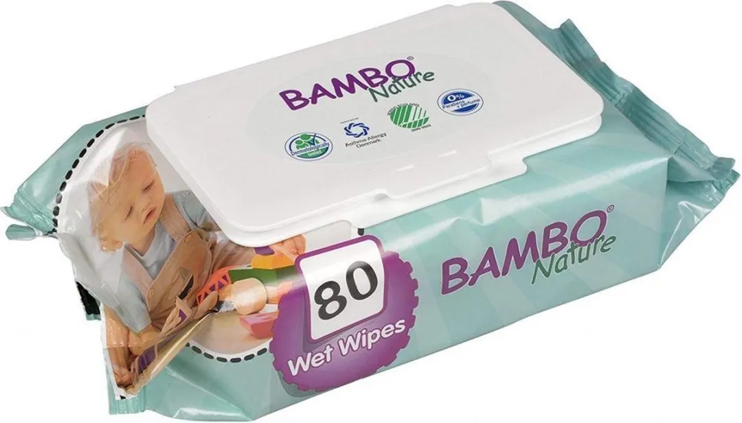 Bamboe Natuur Babydoekjes 80 eenheden|Bamboo Nature Baby Wipes 80 units|Lingettes bébé Bambo Nature 80 unités