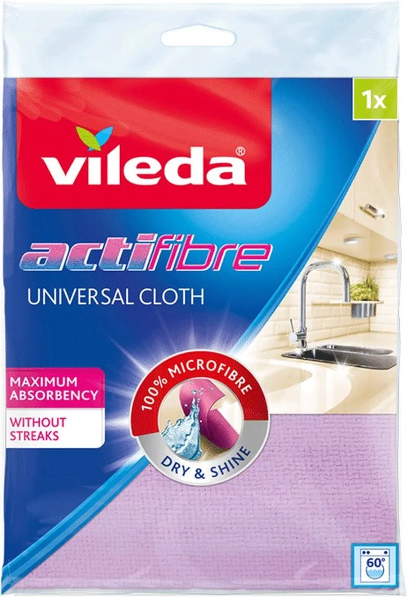 Vileda Microvezeldoek Actifibre - 29x29cm - Geel