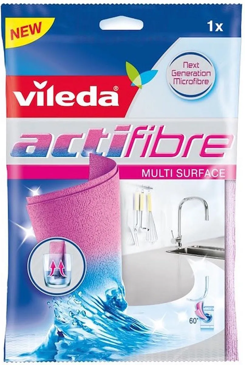 Vileda Microvezeldoek Actifibre - 29x29cm - Geel - afbeelding 6 van 6