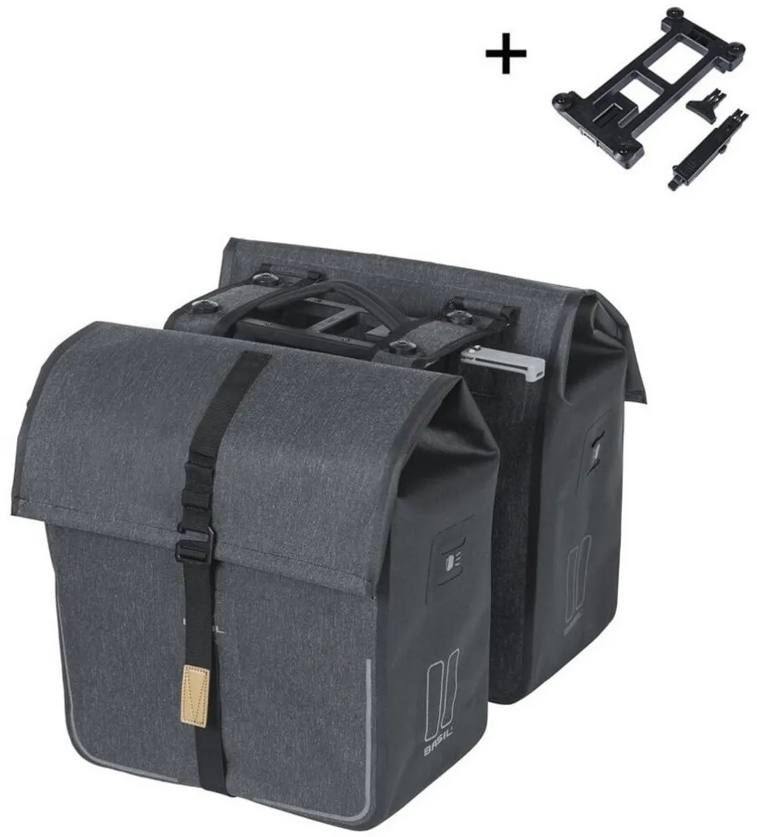 Basil Urban Dry MIK Dubbele Fietstas 50L - Grijs