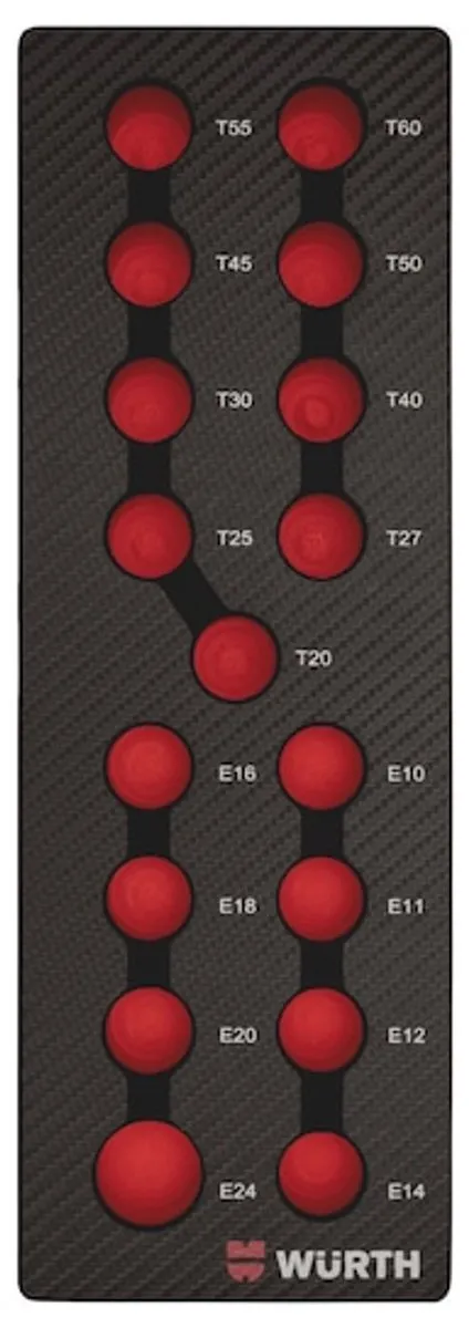 Würth Systeeminlay 2.4.1 Dopsleutel 1/2" TX - Rood/Zwart