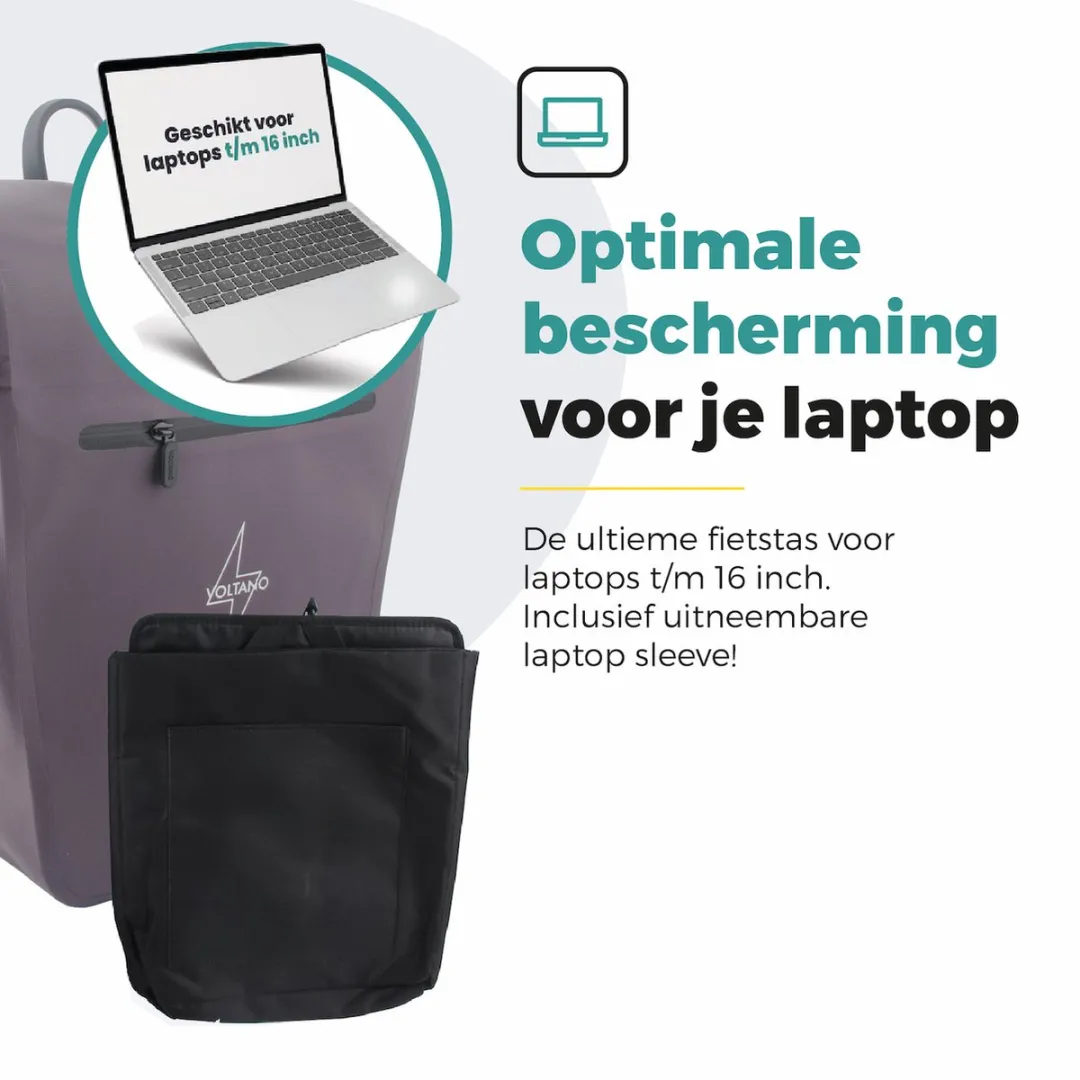 Voltano Luxe E-bike Fietstas 28L - Taupe - Waterdicht