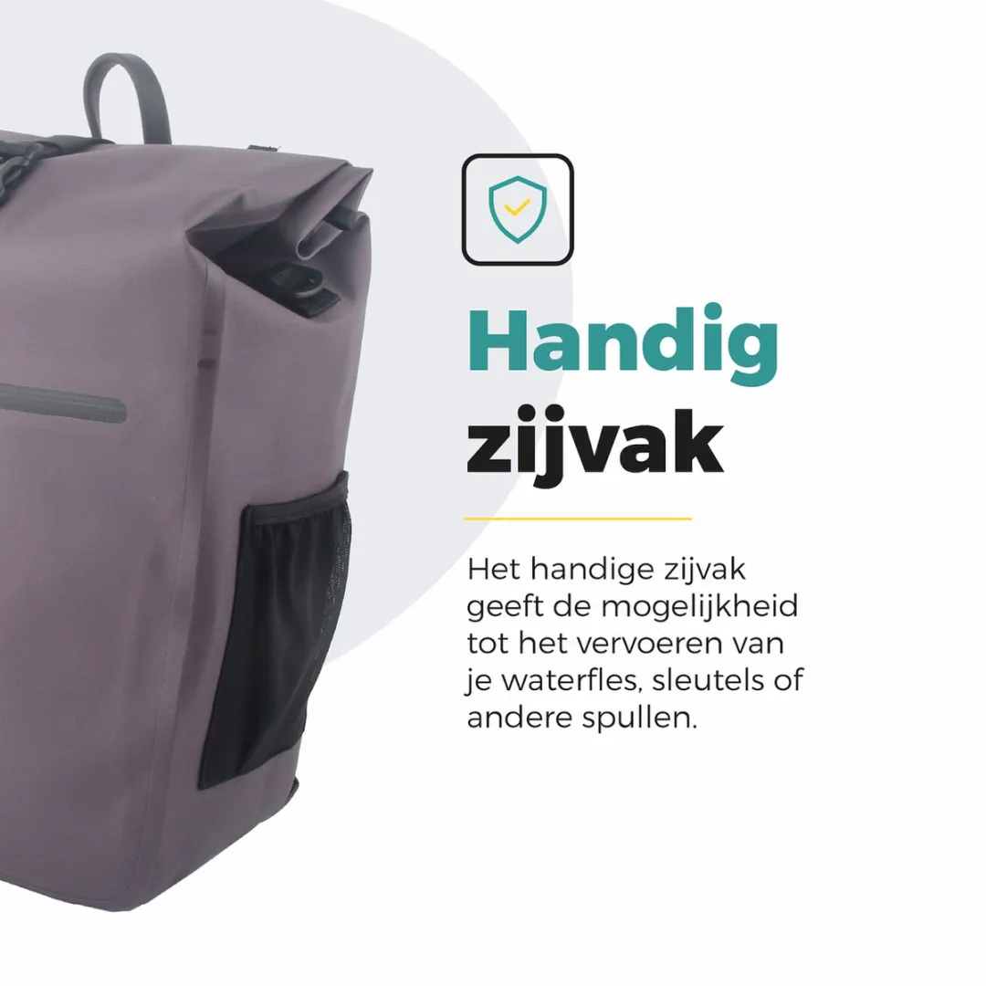 Voltano Luxe E-bike Fietstas 28L - Taupe - Waterdicht - afbeelding 6 van 6