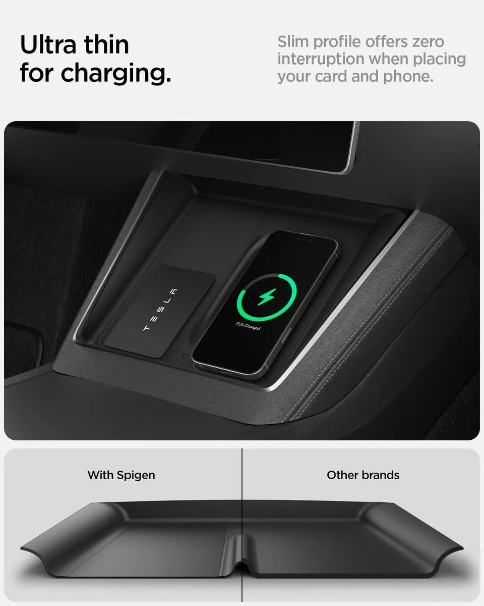 Spigen Tesla Model Y 2025 Draadloos Oplaadpadhoes - Zwart
