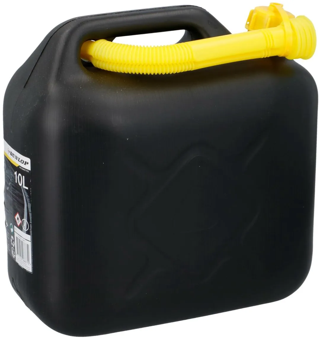 Dunlop Jerrycan 10L - Benzine/Water - UN-gecertificeerd - Zwart/Geel