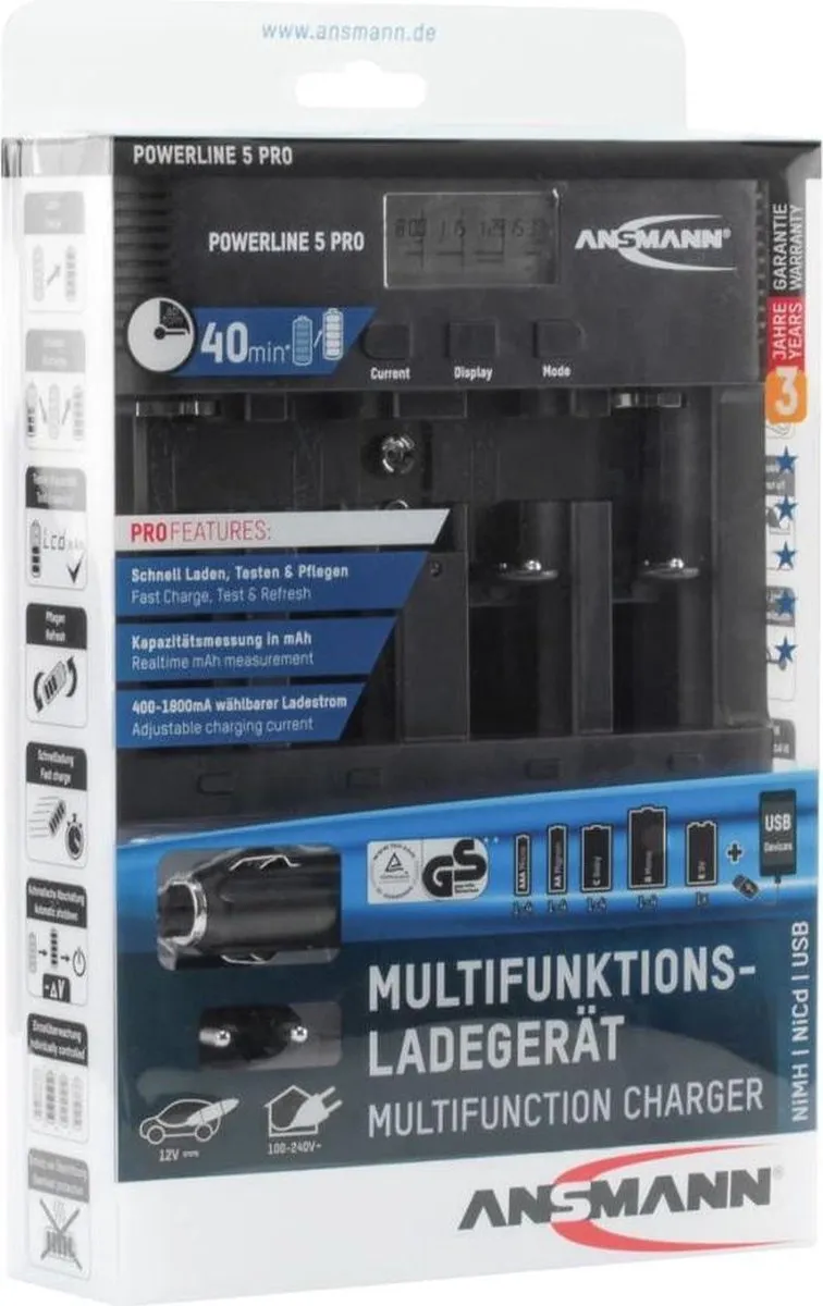 ANSMANN Powerline 5 Pro Multifunctionele Batterijlader
