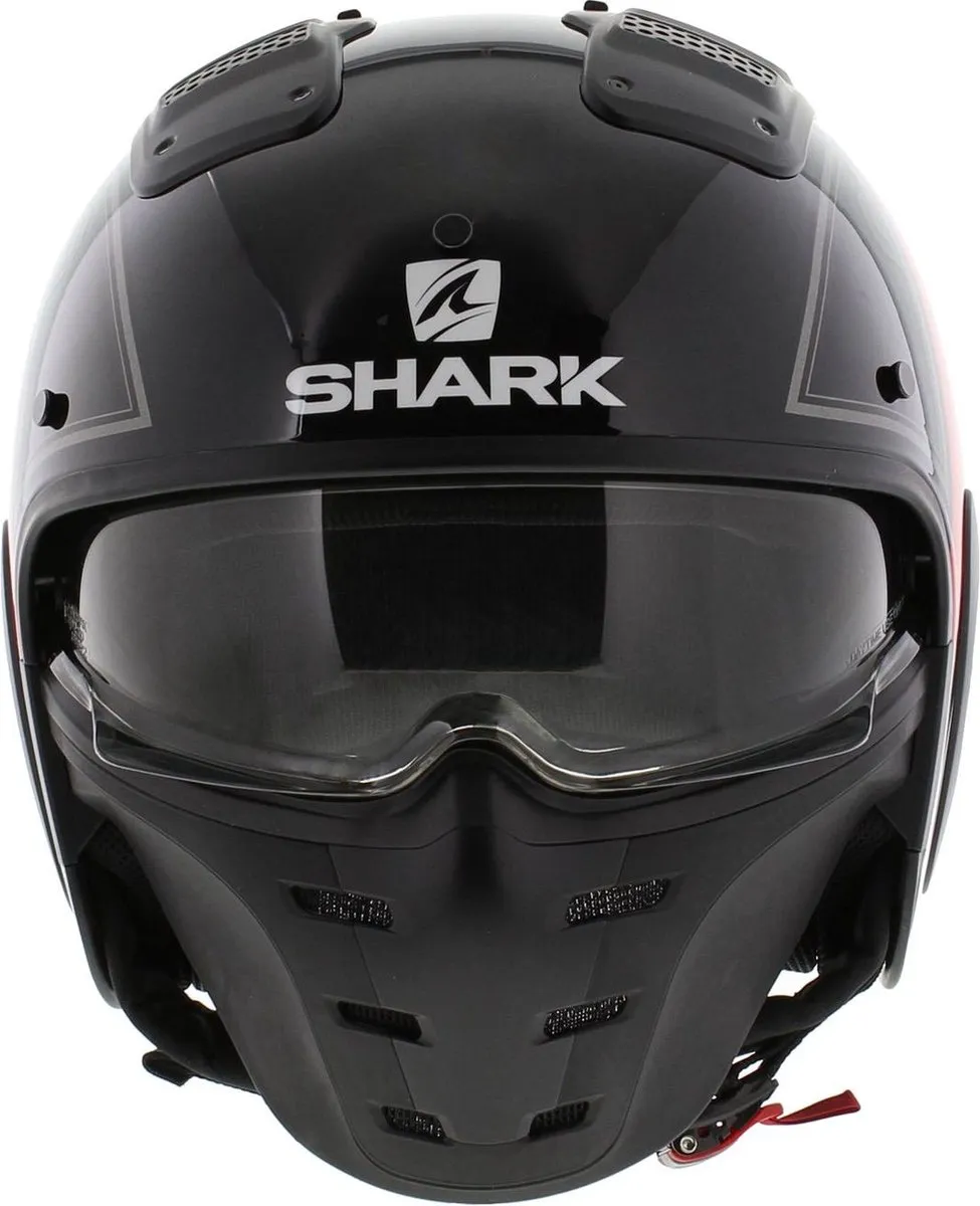 Shark X-Drak Trial Helm Terrence - XS - Glans zwart/wit/rood - afbeelding 6 van 6