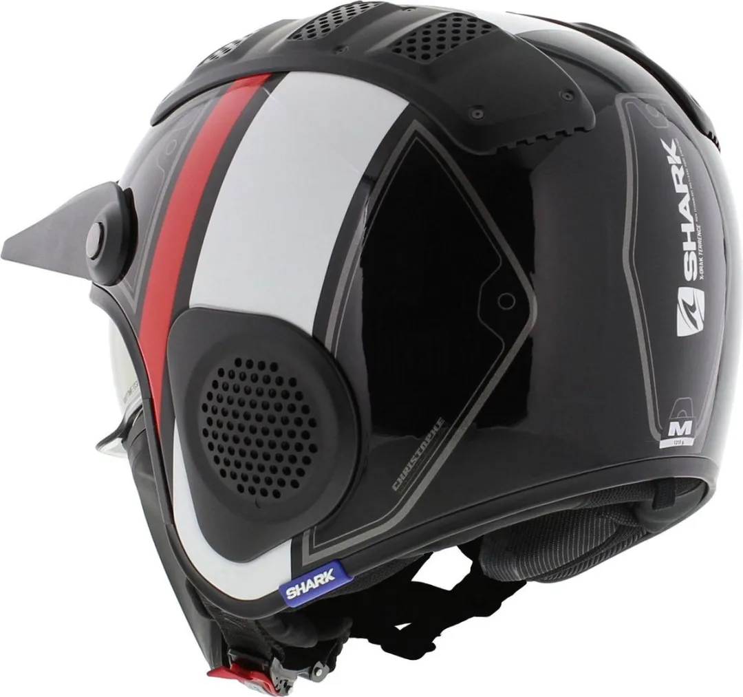 Shark X-Drak Trial Helm Terrence - XS - Glans zwart/wit/rood