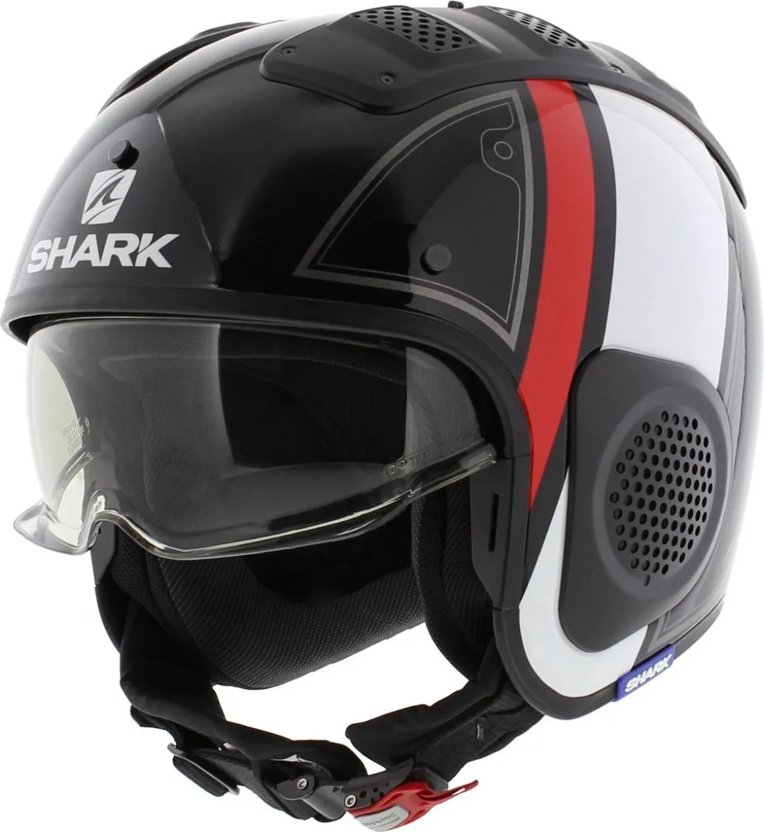 Shark X-Drak Trial Helm Terrence - XS - Glans zwart/wit/rood