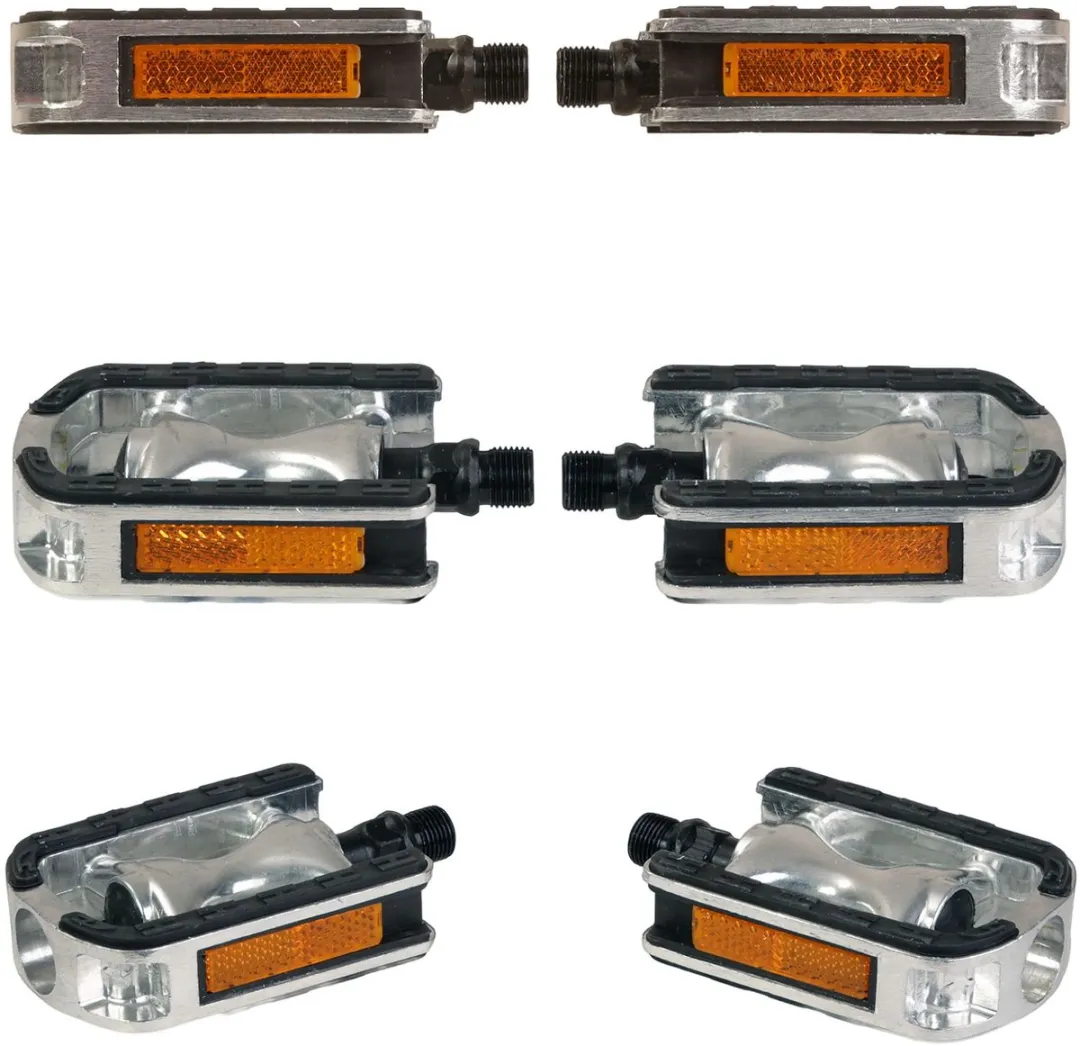 Fischer Aluminium Fietspedalen Antislip Set - Zilver/Zwart