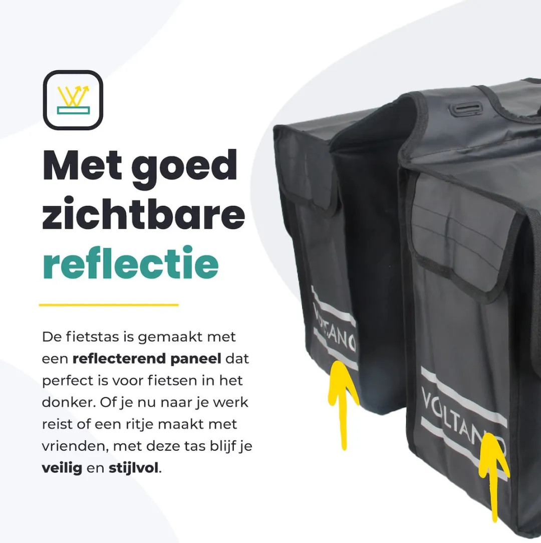Voltano Dubbele Fietstas City 35L - Zwart