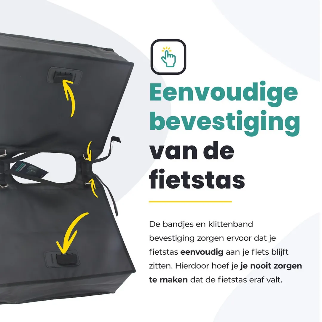Voltano Dubbele Fietstas City 35L - Zwart
