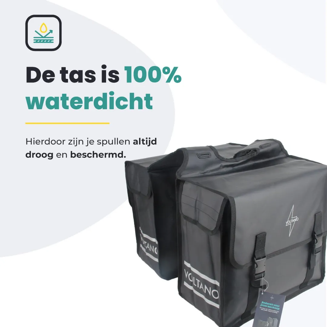 Voltano Dubbele Fietstas City 35L - Zwart
