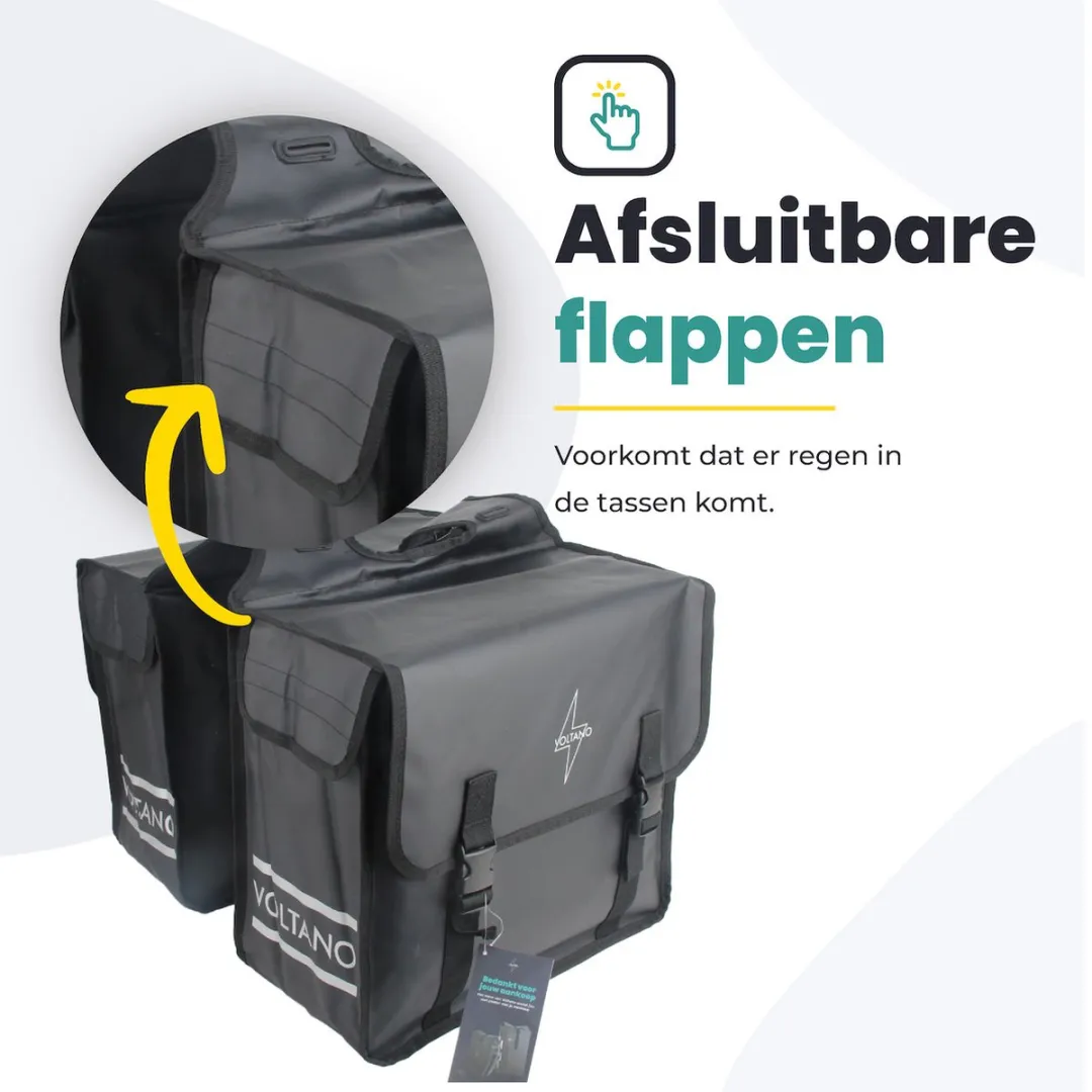 Voltano Dubbele Fietstas City 35L - Zwart