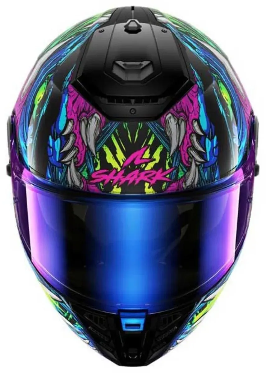 Shark Spartan RS Shaytan Integraal Helm - Maat M - Blauw/Grijs/Groen/Rosa