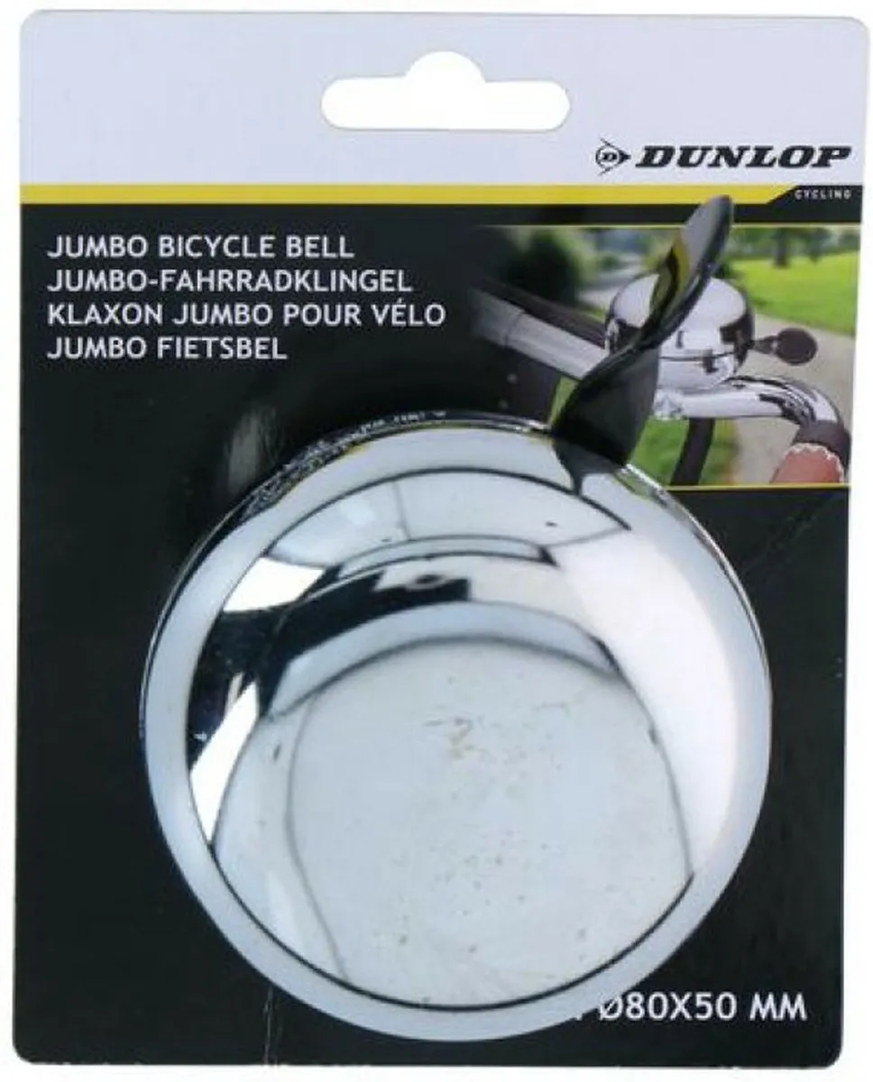 Dunlop Retro Fietsbel - 5x8cm - Zilver - afbeelding 2 van 2