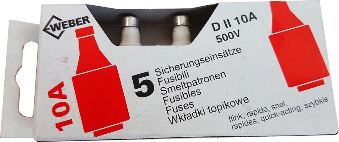 Weber DII 10A Zekeringen - 5 Stuks